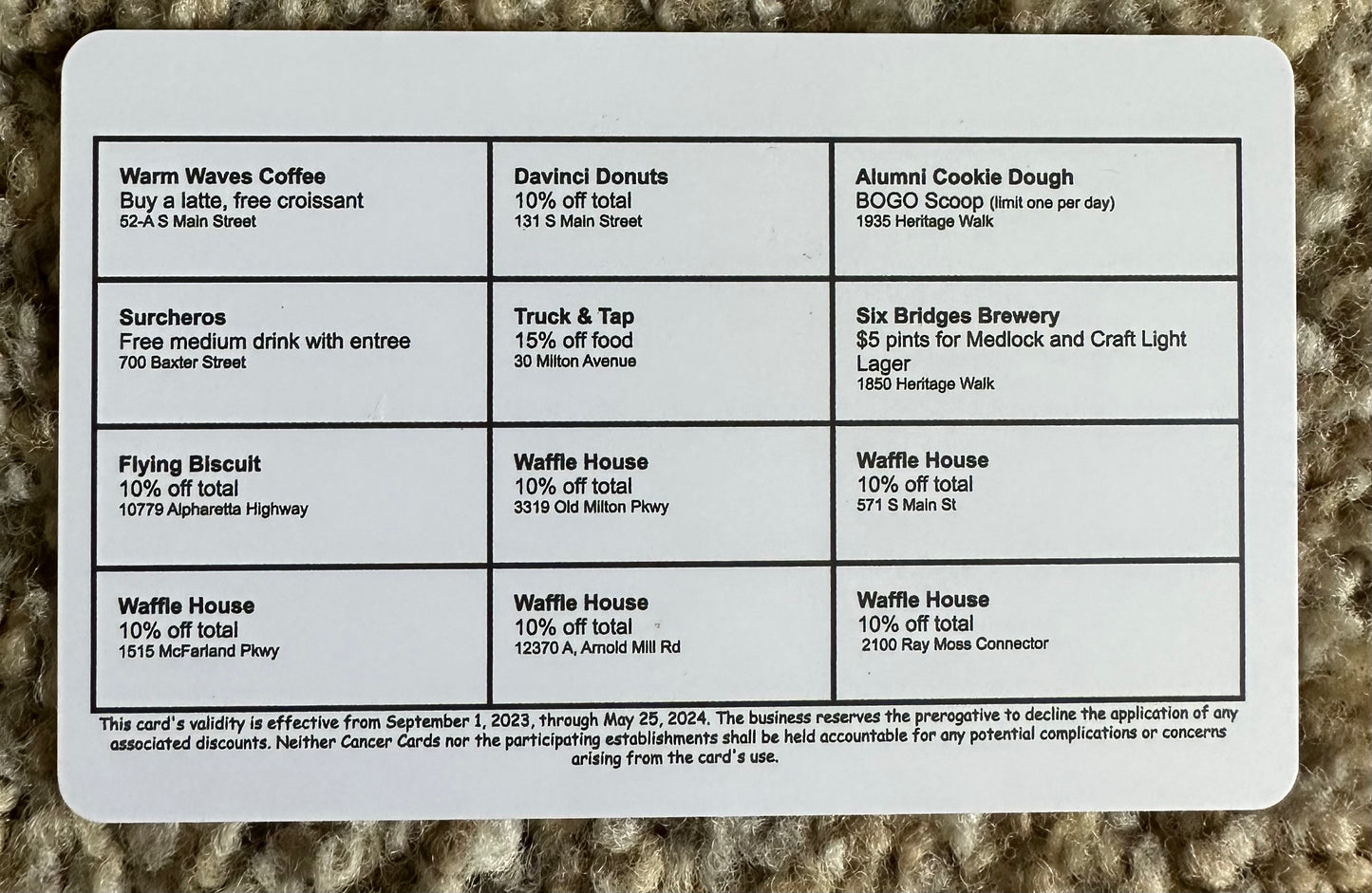 Milton/Alpharetta Cancer Discount Card